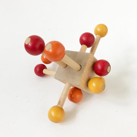Other - Wooden Push Pull Moving Colorful Balls Learning Toy Montessori Waldorf